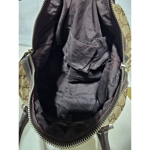 Authentic GUCCI MONOGRAM CANVAS MATCH BALL WEB BOSTON BAG - Picture 11 of 12